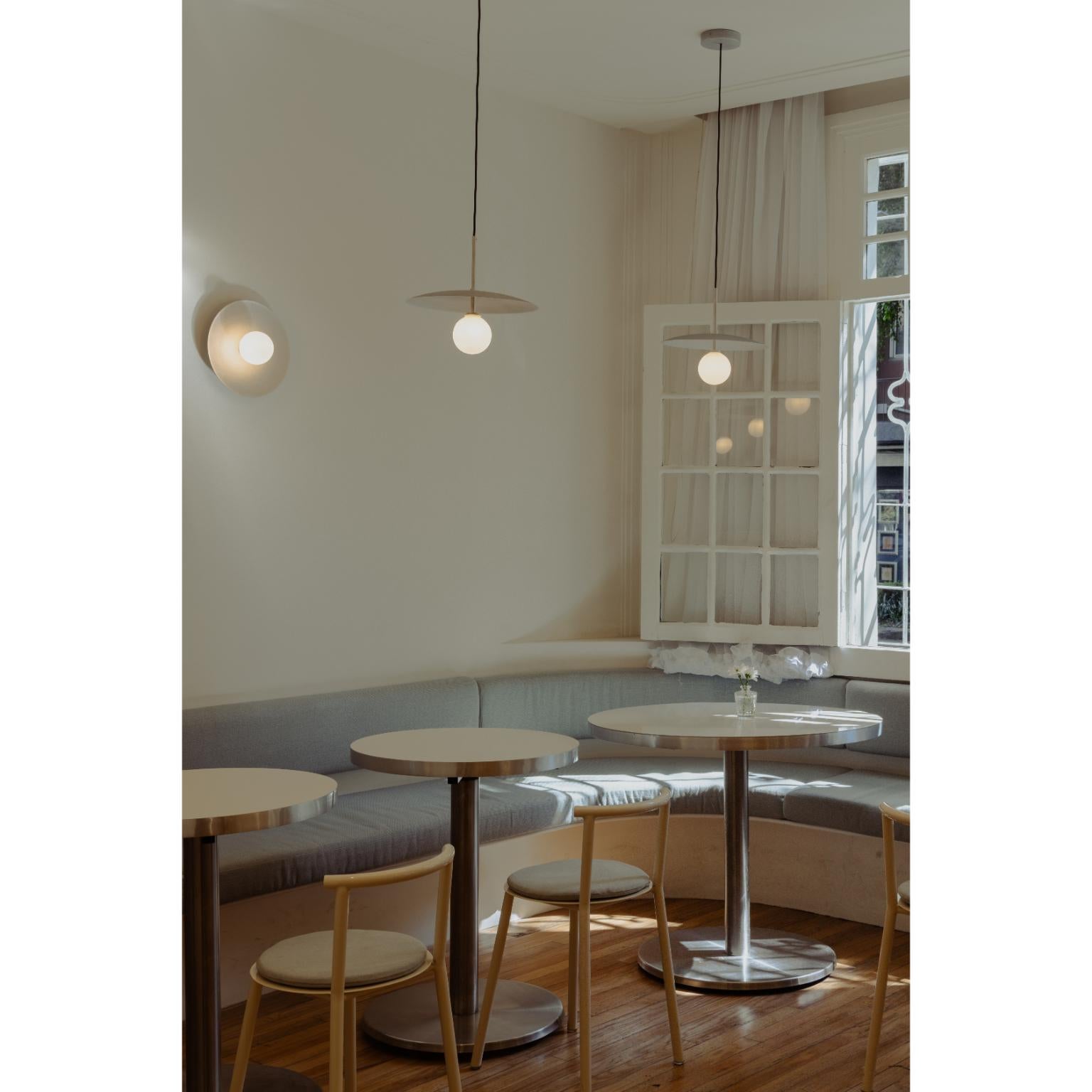 Contemporary Lita Wall-Mounted Fixed Light in Brushed Brass with Opal Glass by Nuumbra For Sale
