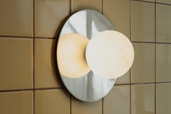 Lita Wall Sconce in Brushed Brass with Opaline Glass Sphere by Nuumbra