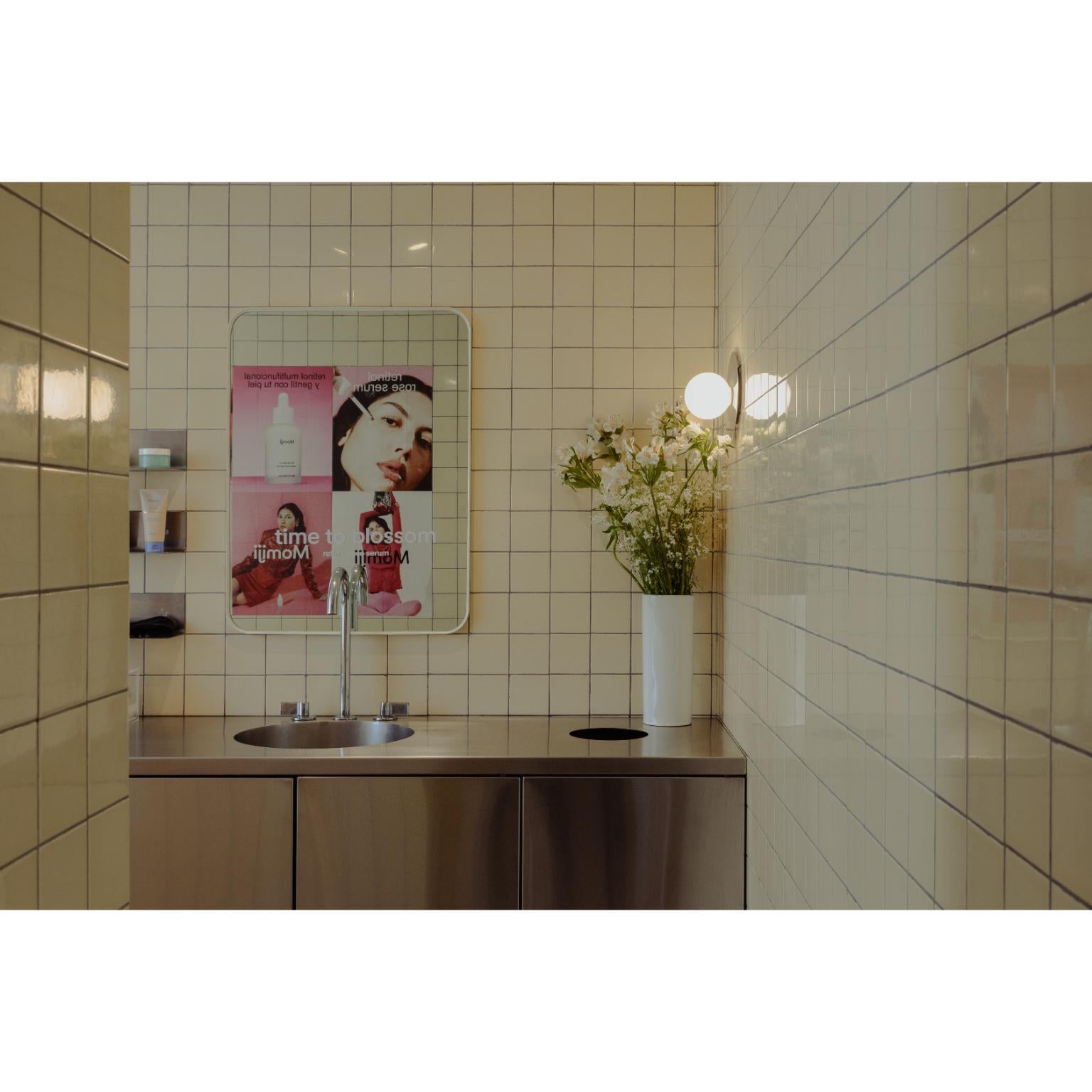 Lita Wall Sconce in Brushed Brass with Opaline Glass Sphere by Nuumbra For Sale 1