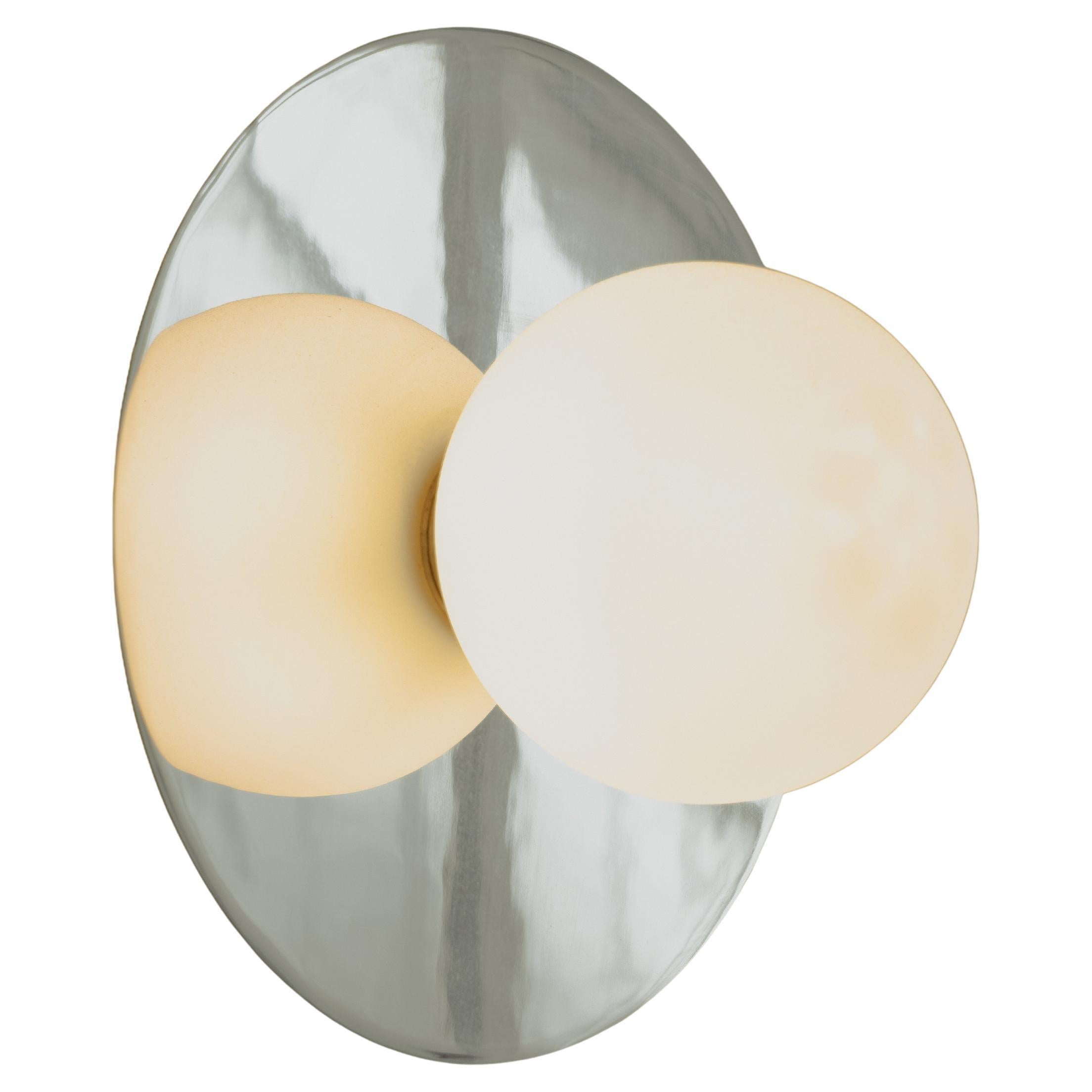 Lita Wall Sconce in Brushed Brass with Opaline Glass Sphere by Nuumbra