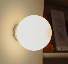 Lita Wall Sconce in Brushed Brass with Opaline Sphere Glass by Nuumbra