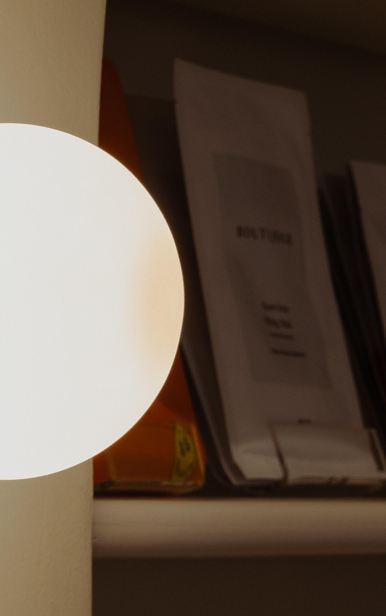 Mexican Lita Wall Sconce in Brushed Brass with Opaline Sphere Glass by Nuumbra For Sale