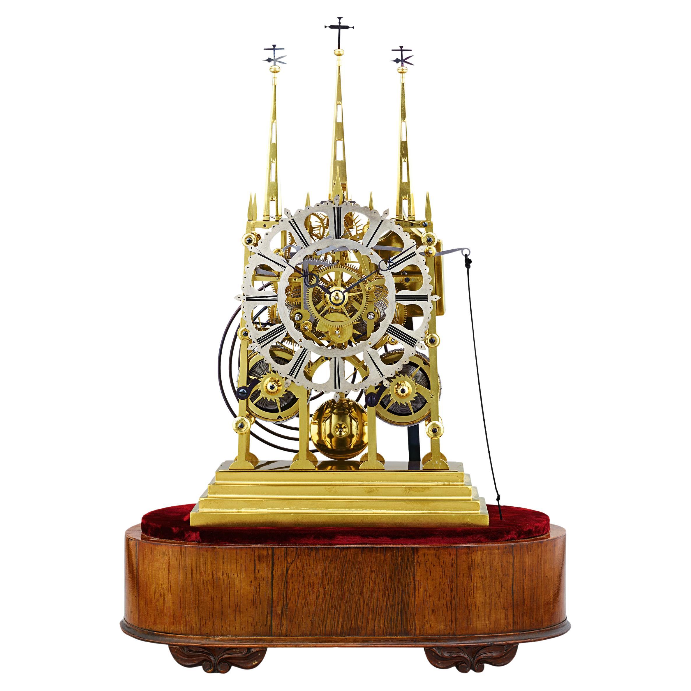 Litchfield Cathedral Skeleton Clock by Evans of Handsworth