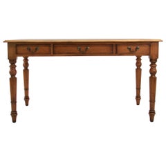 Litchfield Writing Desk in Cherry with Leather Inlay Top and Cock Beaded Drawers