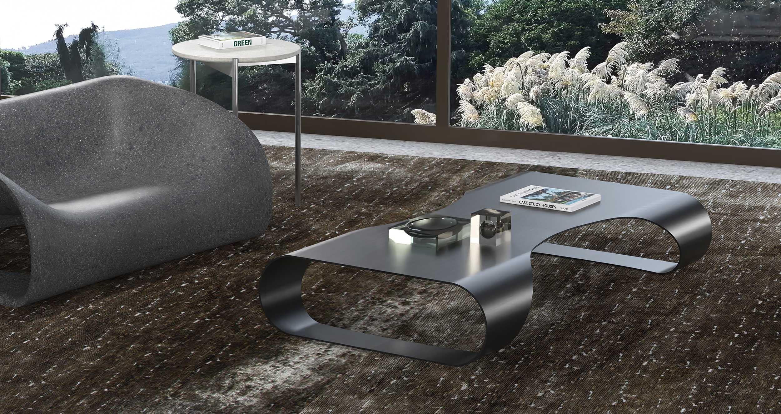Lite Coffee Table by spHaus
Designed by Filippo Dell'Orto
Dimensions: D 80 x W 148 x H 25 cm.
Materials: Aluminum.

Lite low coffee table handcrafted in aluminum, creates an avant-garde piece of furniture, without renouncing being modern. Its