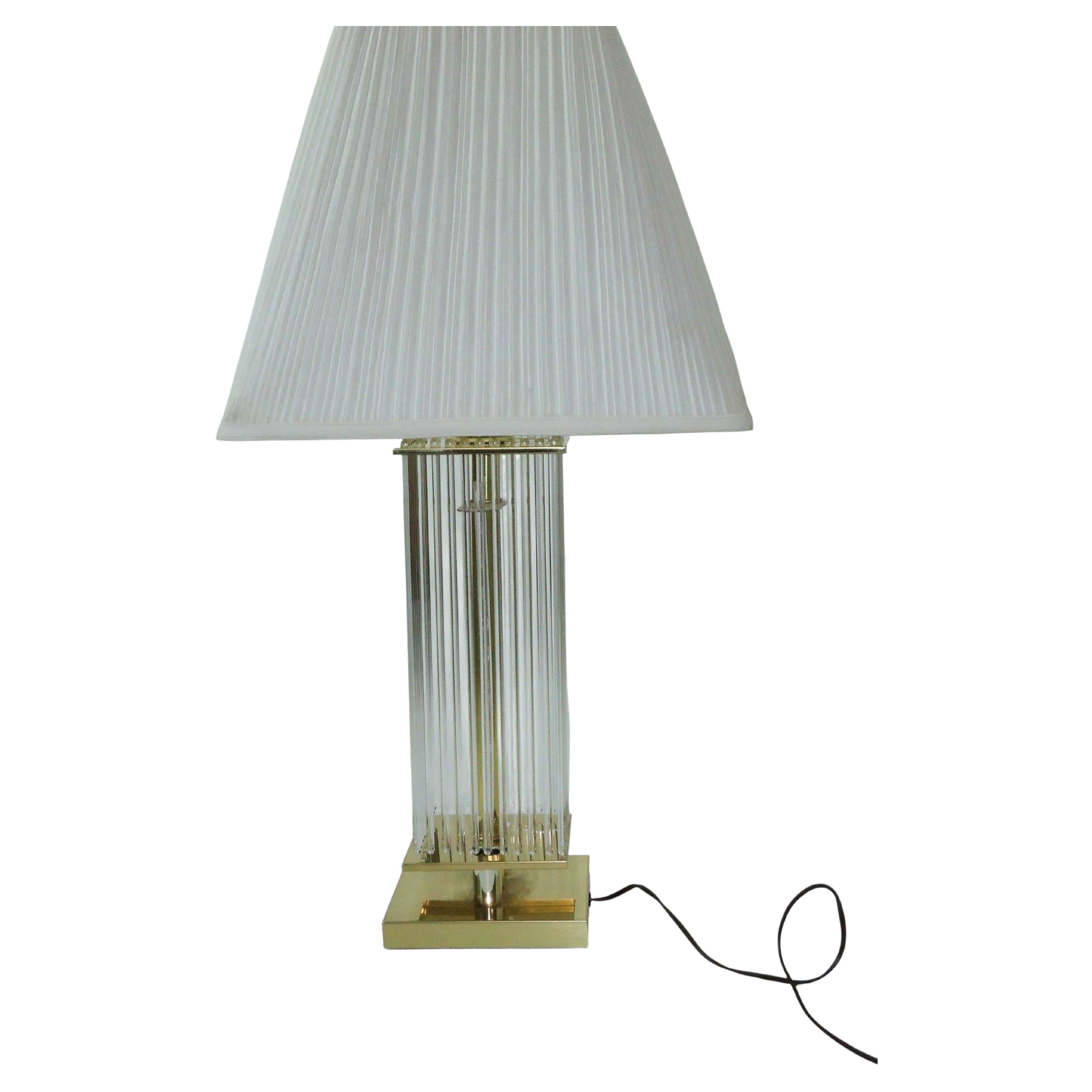 Liteline Glass Cane Table Lamp in the Style Gaetano Scolari, circa 1970 For Sale