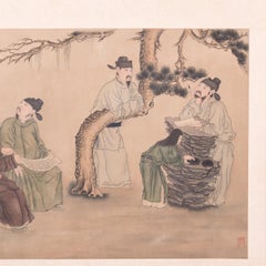 "Literary Gathering" Chinese Scroll Painting, c. 1923