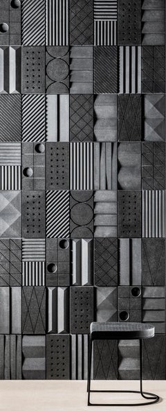 Lithea / Etna Stool by Martinelli Venezia Studio Stone Marble Iron Black White