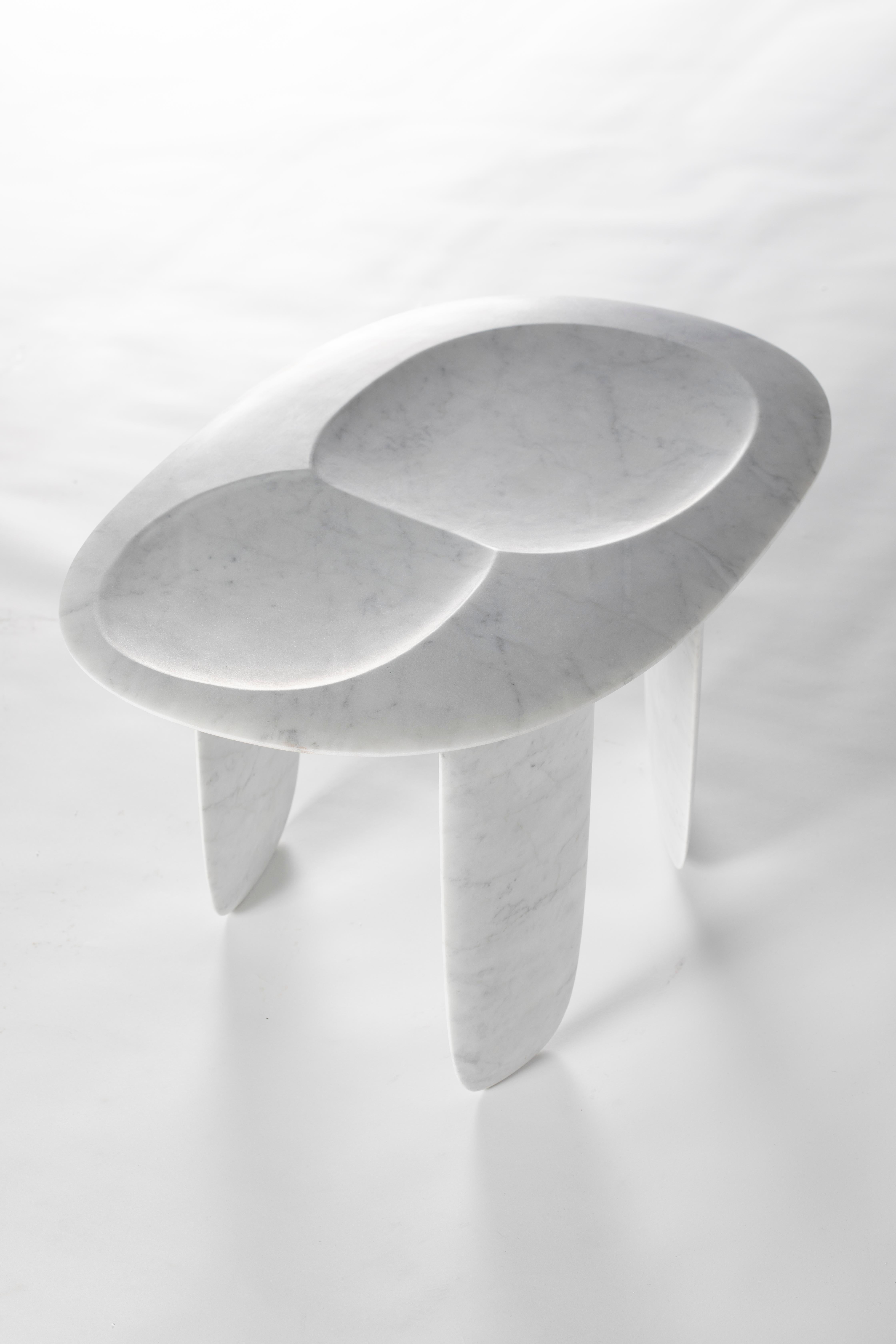 Stone Lithea / Sesi B Coffee Table Designed by Martinelli Venezia Studio Marble White For Sale