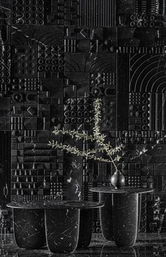 Tavolini Lithea Sesi S di Martinelli Venezia Marmo Pietra Bianco Nero Marrone