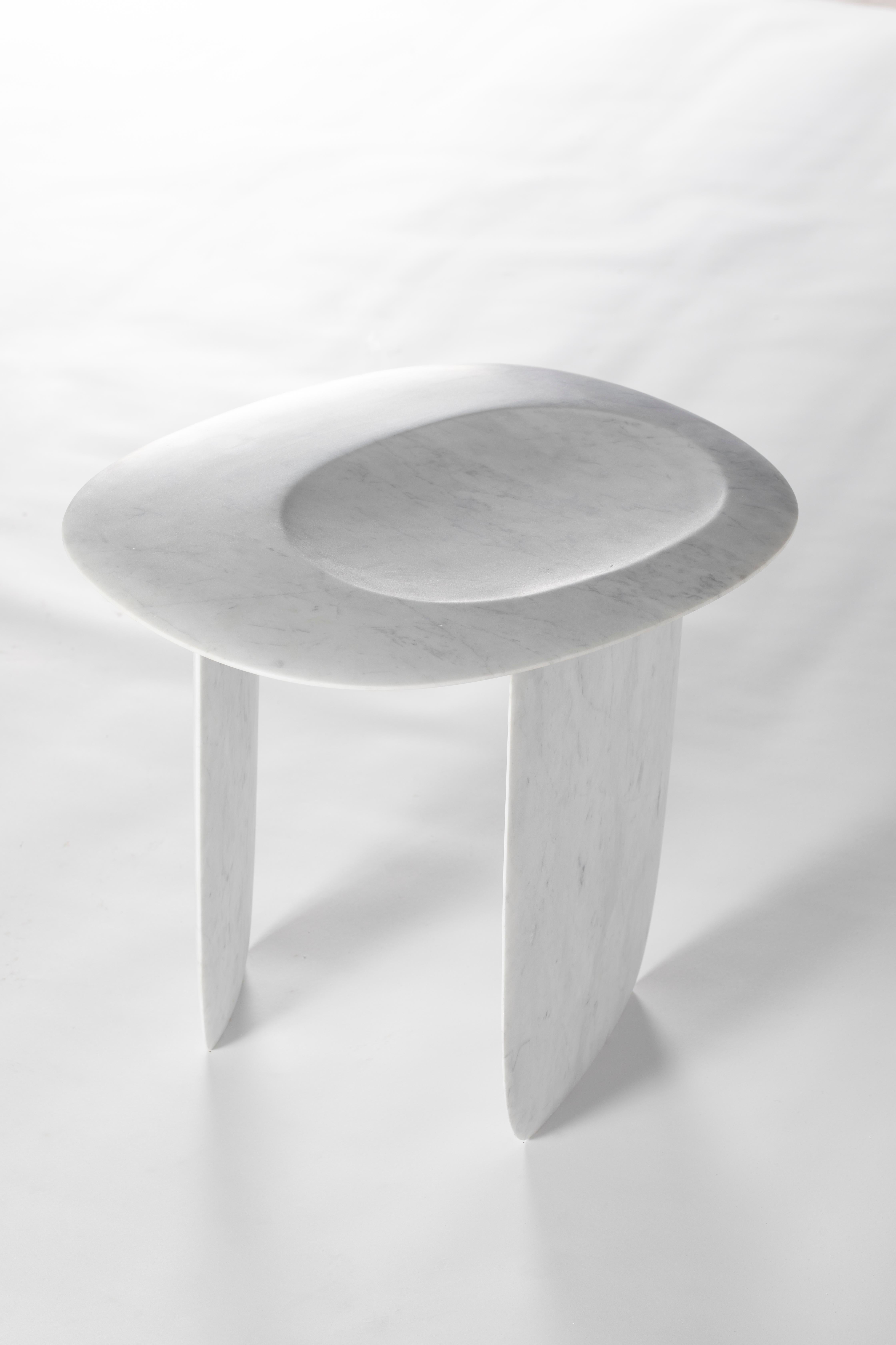 Lithea / Sesi C Coffee Table by Martinelli Venezia Marble Stone White Black  In New Condition For Sale In Patti, IT
