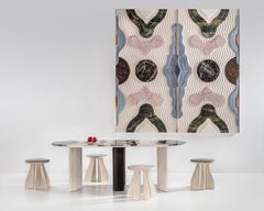 Lithea / Specchio DI Venere Dining Table by Elena Salmistraro Stone Marble White