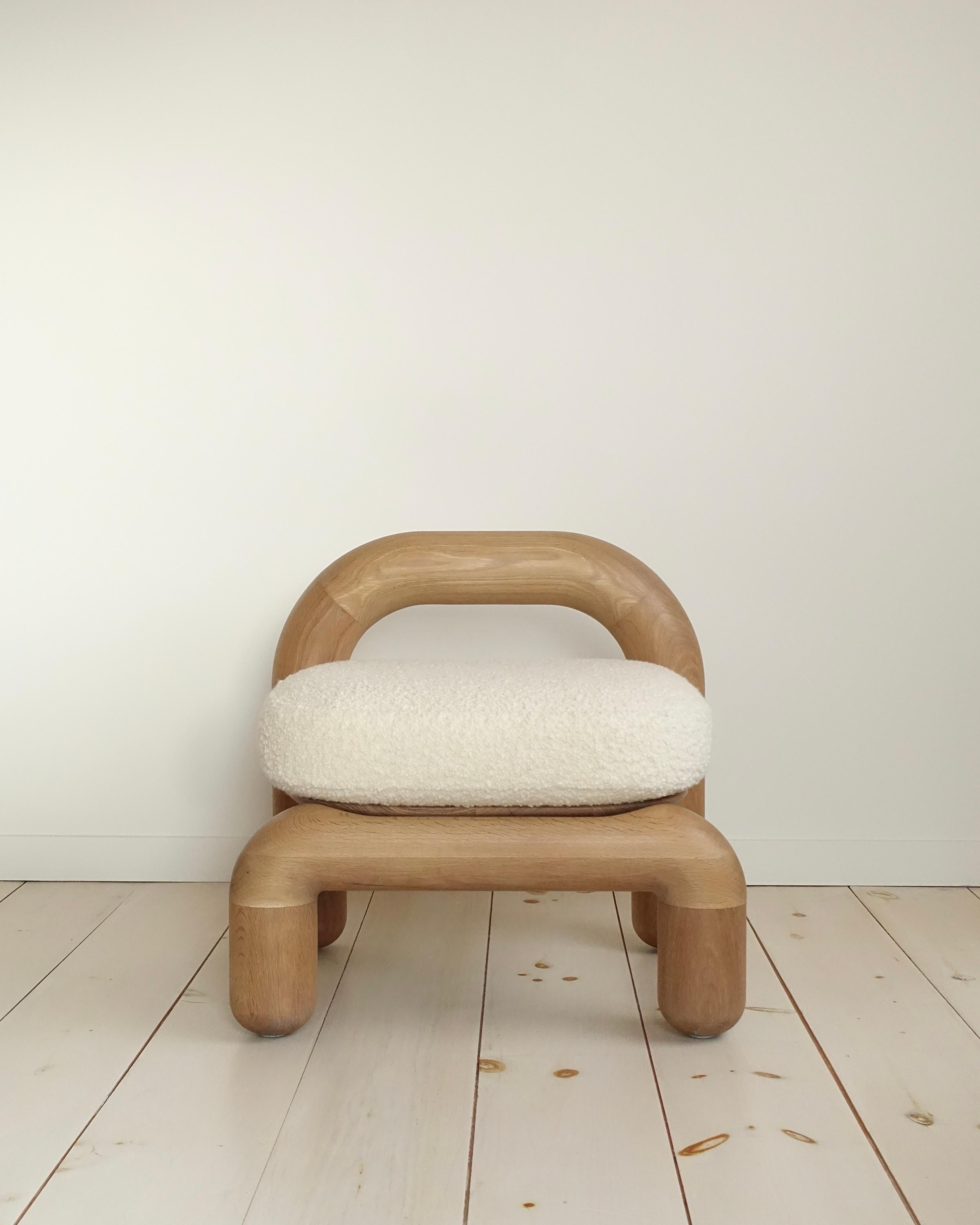 Wood Lithic Lounge Chair For Sale
