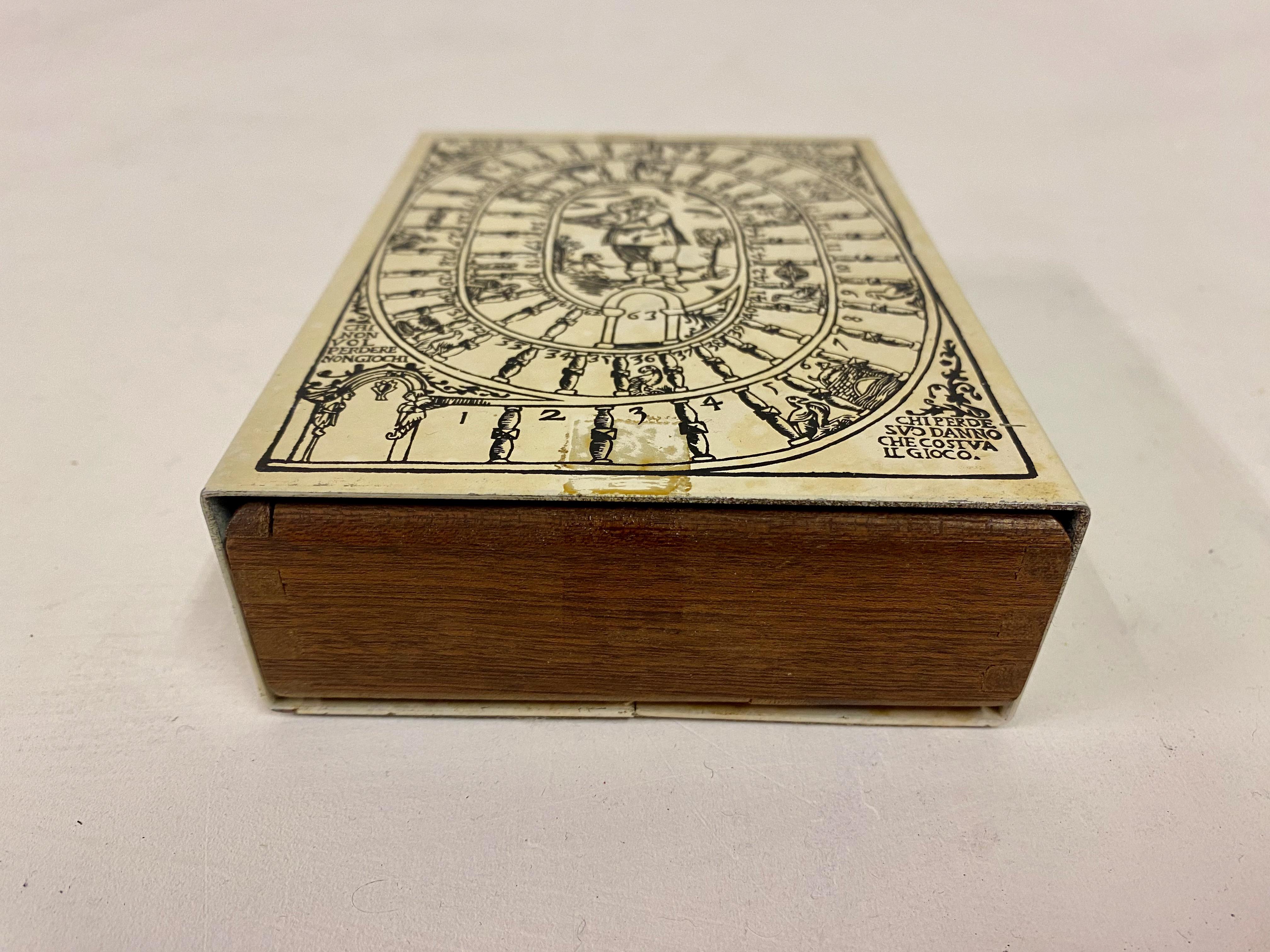 Litho Printed Storage Box in the Style of Fornasetti In Good Condition For Sale In London, London