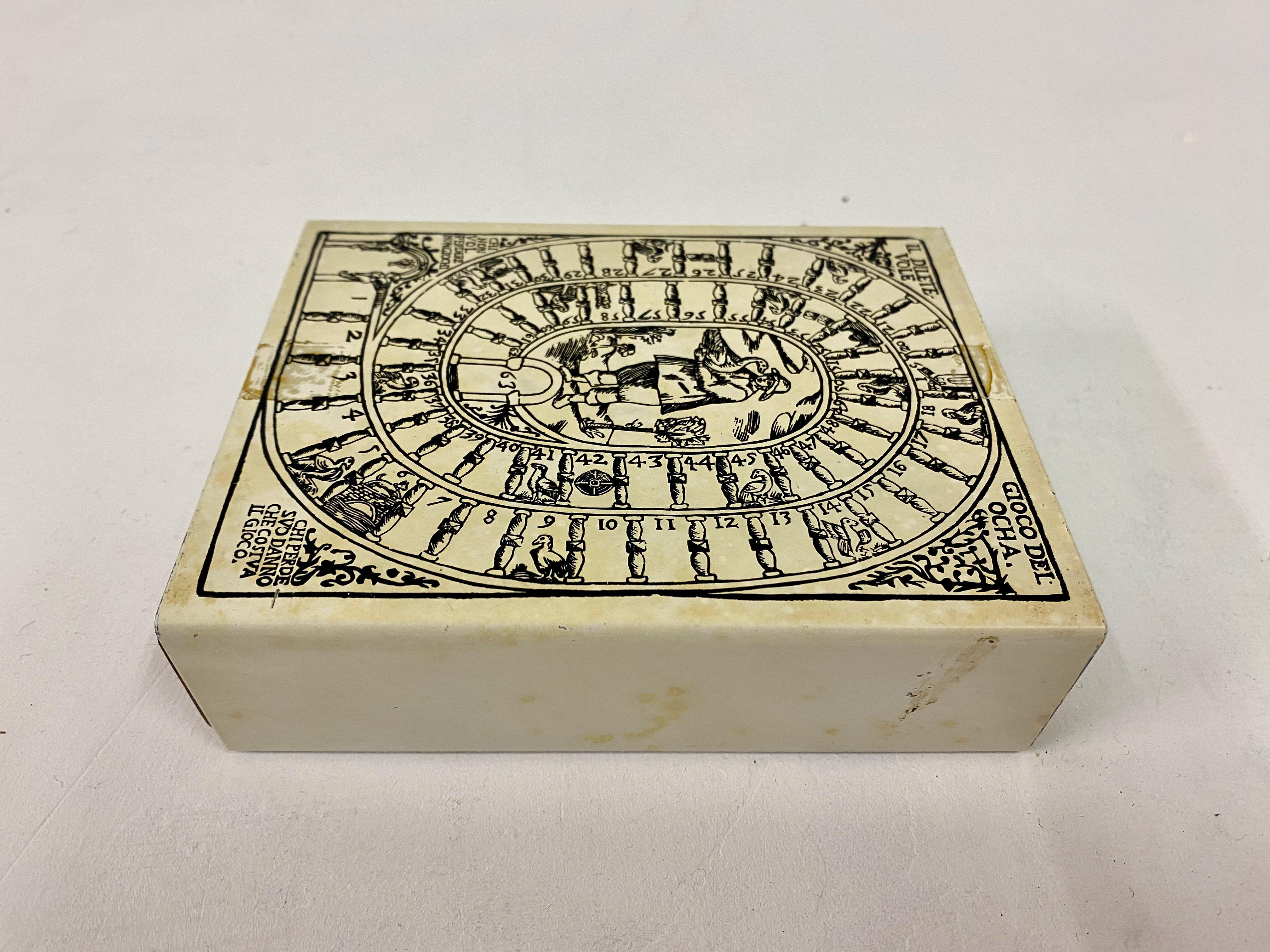 20th Century Litho Printed Storage Box in the Style of Fornasetti For Sale
