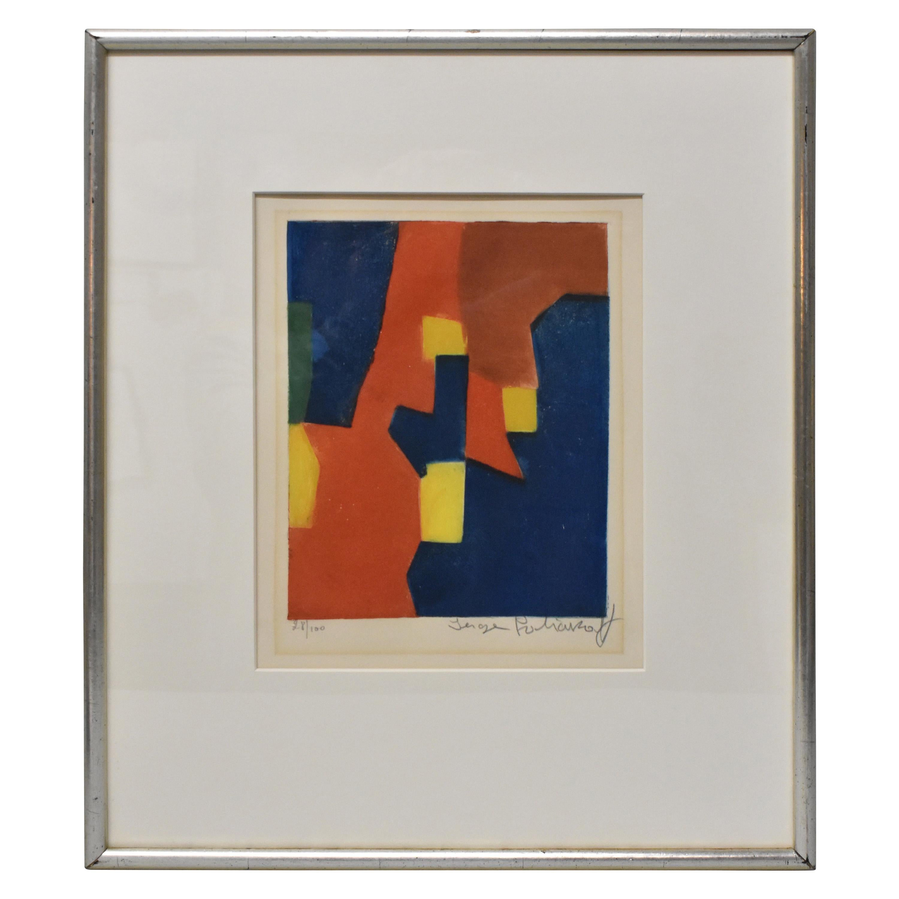 Lithograph 28/100 Russian Artist Serge Poliakoff "Composition" 395