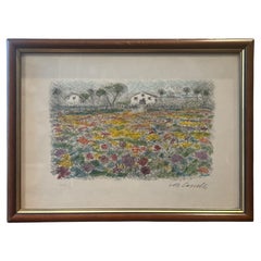 Lithographie "Abruzzen" von Michele Cascella 1960er Jahre