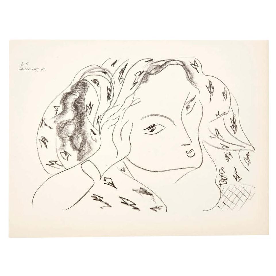 Lithographie d'après un dessin original de Matisse