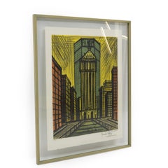 Lithographie von Bernard Buffet Panam, New Yorker Wahrzeichensgebäude, signiert, 1980er Jahre