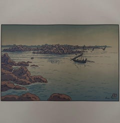 Lithograph by Henri Rivière “Le Beau Pays de Bretagne – Entrance to the Port of