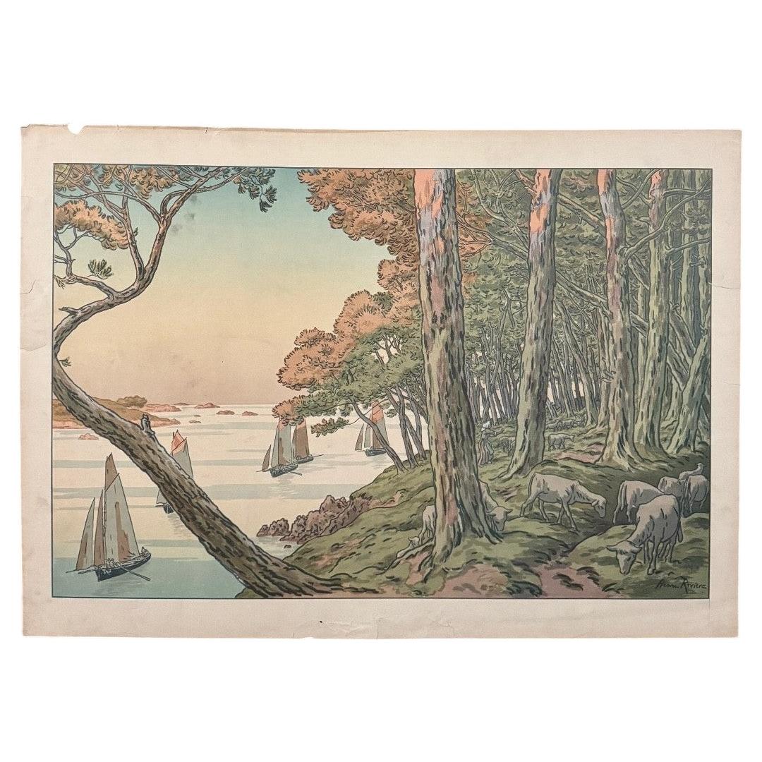 Lithograph by Henri Rivière – *Les Aspects de la Nature – Soir d'Été*