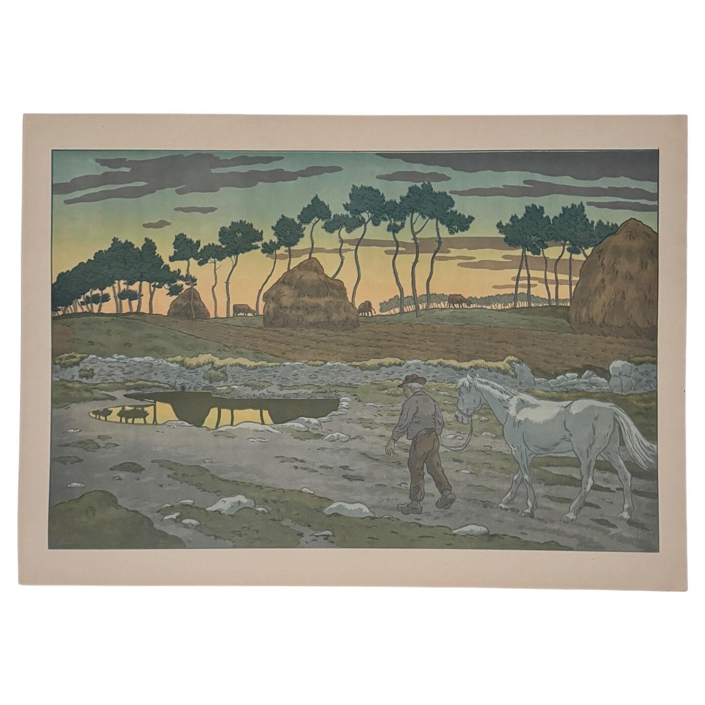 Lithograph by Henri Rivière “Les Aspects de la Nature – Twilight (Le Crépuscule) For Sale