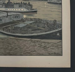 Lithography by Henri Riviere The Bridge of Saints-Pères and The Louvre