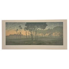 Litografia di Henri Riviere L'incenerimento delle ore - L'alba