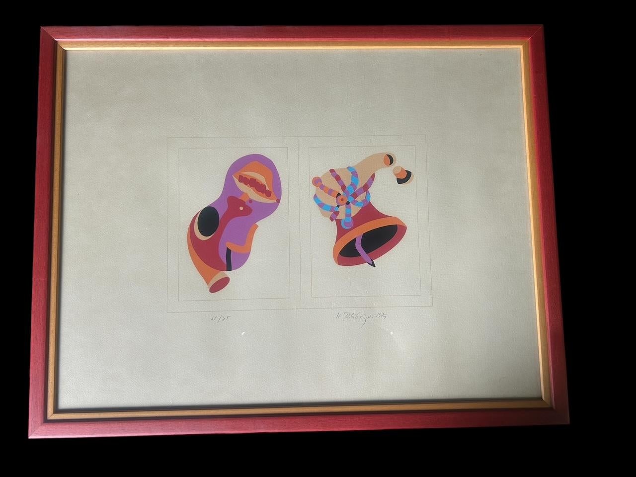 Papier lithographie d'Hervé Télémaque 1974 en vente