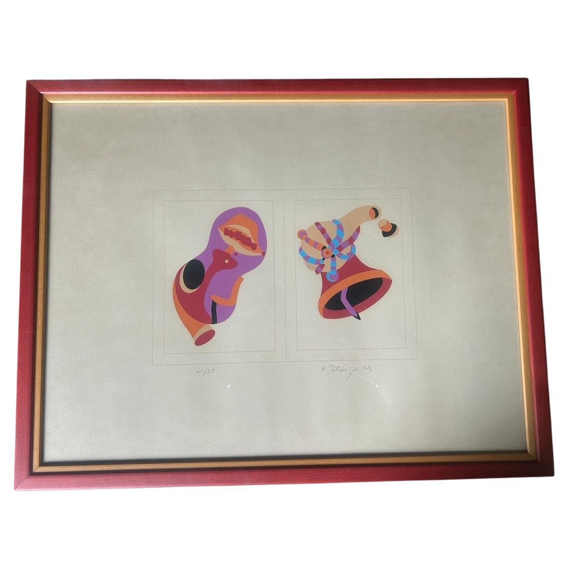 lithograph by Hervé Télémaque 1974