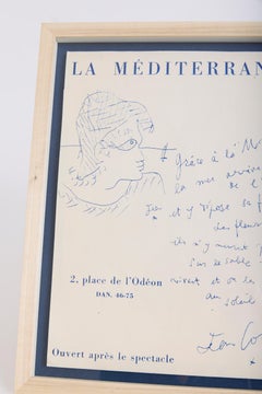 Lithograph by Jean Cocteau (1889-1963)