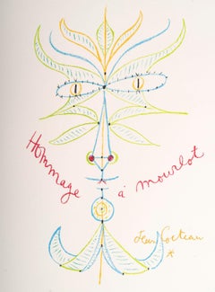 Lithographie von Jean Cocteau, Nouvelle de l'étranger, Künstlerabzug, 1960-70.