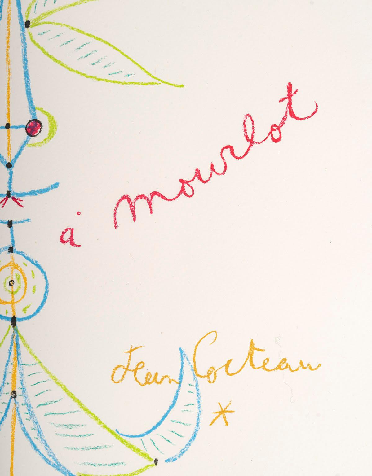 Lithographie von Jean Cocteau, Nouvelle de l'étranger, Künstlerabzug, 1960-70. (Moderne der Mitte des Jahrhunderts) im Angebot