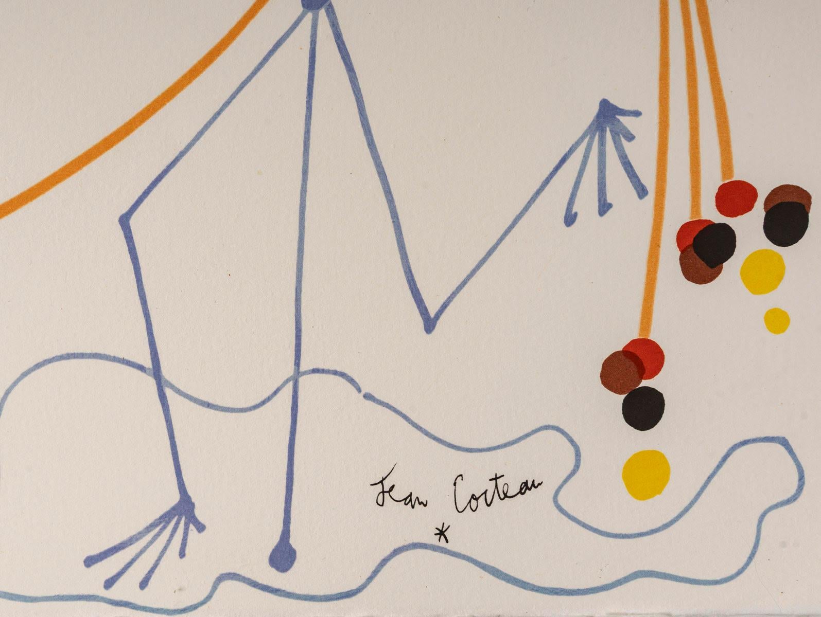 20th Century Lithograph by Jean Cocteau, Nouvelle de l'étranger, Artist Proof, 1960-70. For Sale