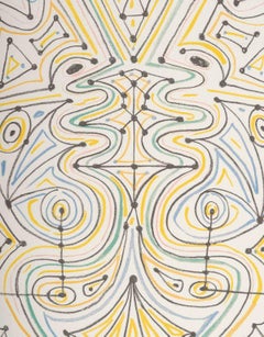 Lithograph by Jean Cocteau, Preparation for a Tapestry, 1960-70.