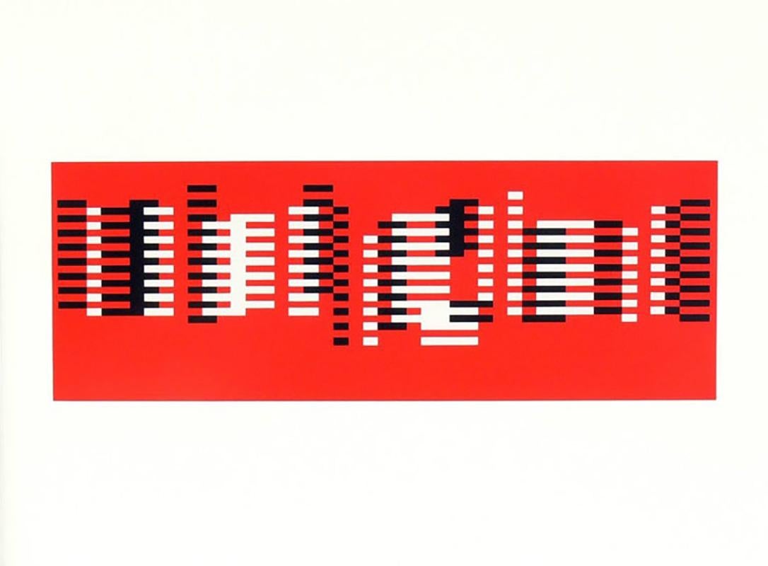 Abstrakte Lithographie von Josef Albers aus Formulierung und Artikulation, herausgegeben von Harry N. Abrams Inc. in New York und Ives Sillman Inc. in New Haven, ca. 1972. Dieses Werk stammt aus Mappe I, Ordner 8. Es wurde in einem sauberen, schwarz
