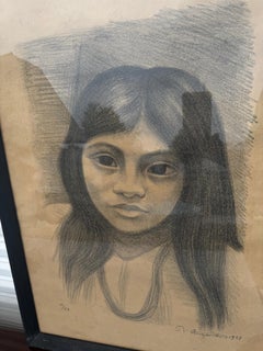 Lithograph by Raul Anguiano "Rostro De Nina" Signed and Numbered