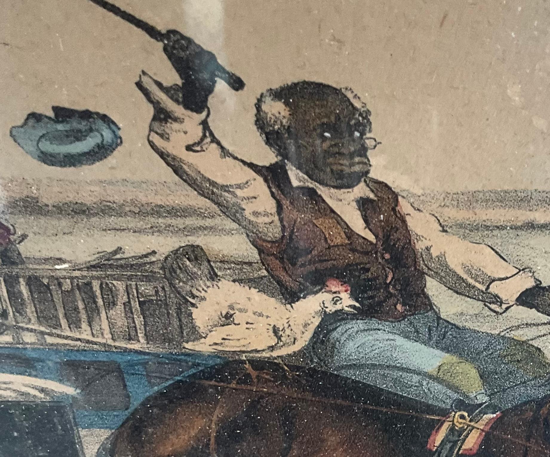 Lithographie de Scott Leighton - une exposition de volailles sur un buste : mauvais pour le chien 1883 en vente 3
