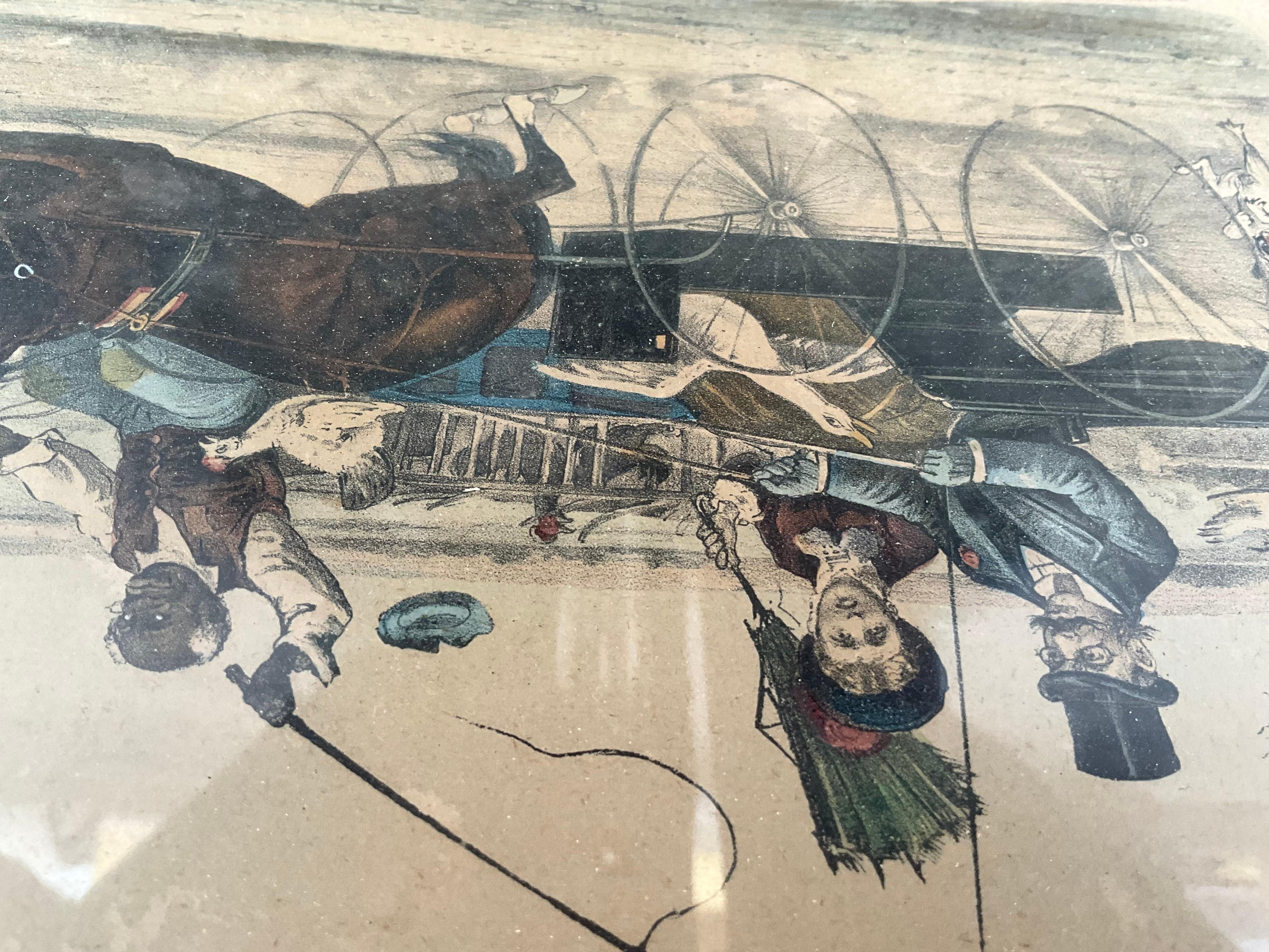 Lithographie de Scott Leighton - une exposition de volailles sur un buste : mauvais pour le chien 1883 en vente 4