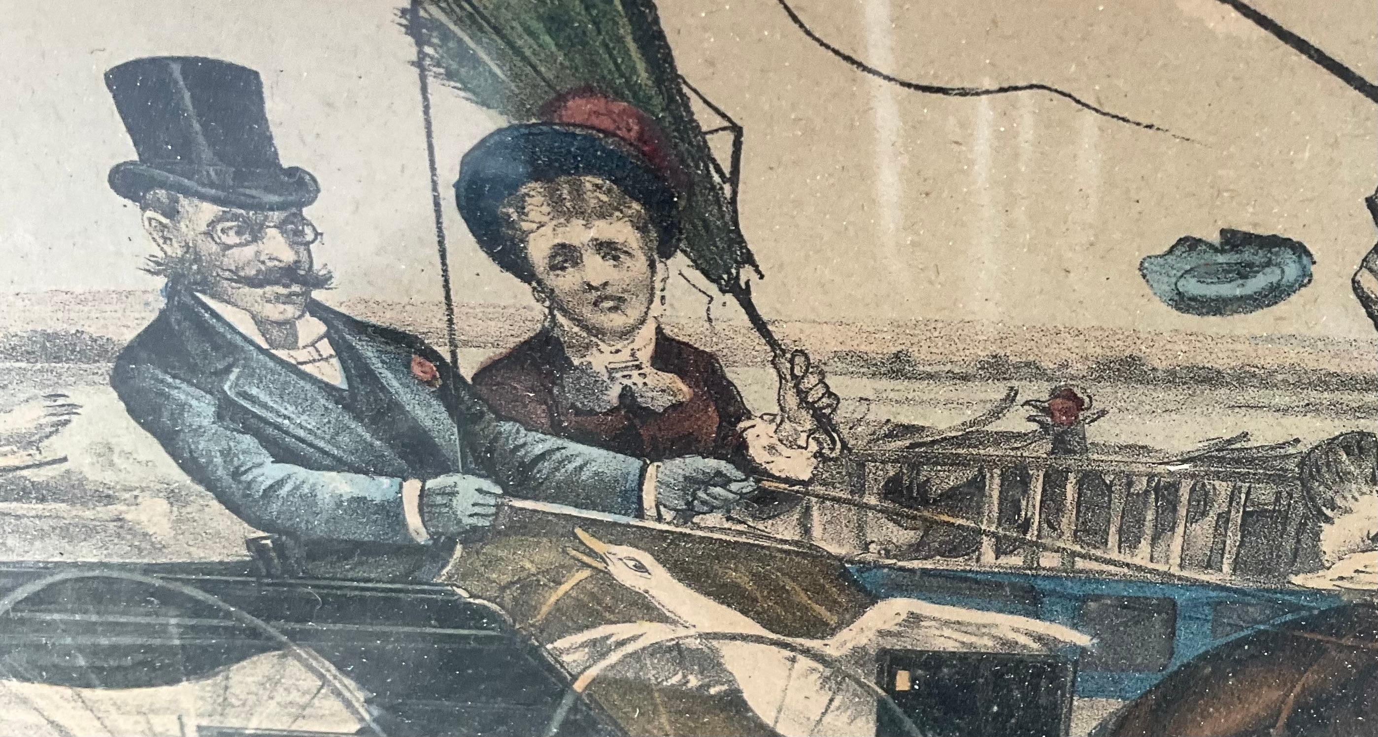 Lithographie de Scott Leighton - une exposition de volailles sur un buste : mauvais pour le chien 1883 en vente 5