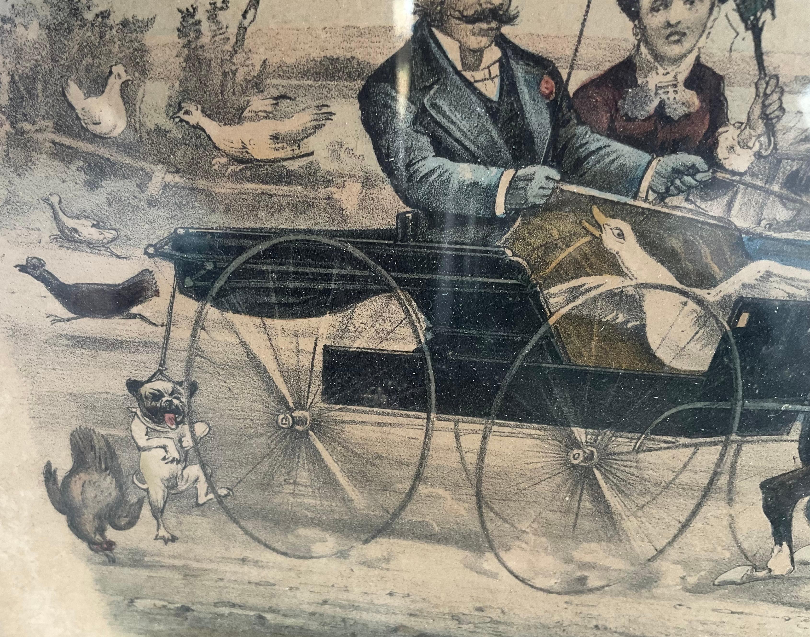Lithographie de Scott Leighton - une exposition de volailles sur un buste : mauvais pour le chien 1883 en vente 8