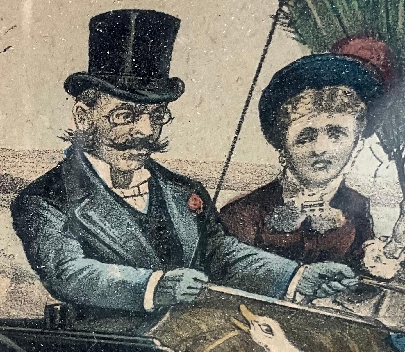 Lithographie de Scott Leighton - une exposition de volailles sur un buste : mauvais pour le chien 1883 en vente 9