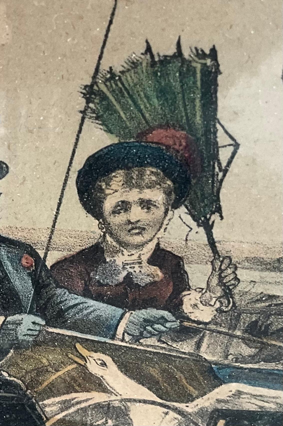 Lithographie de Scott Leighton - une exposition de volailles sur un buste : mauvais pour le chien 1883 en vente 10
