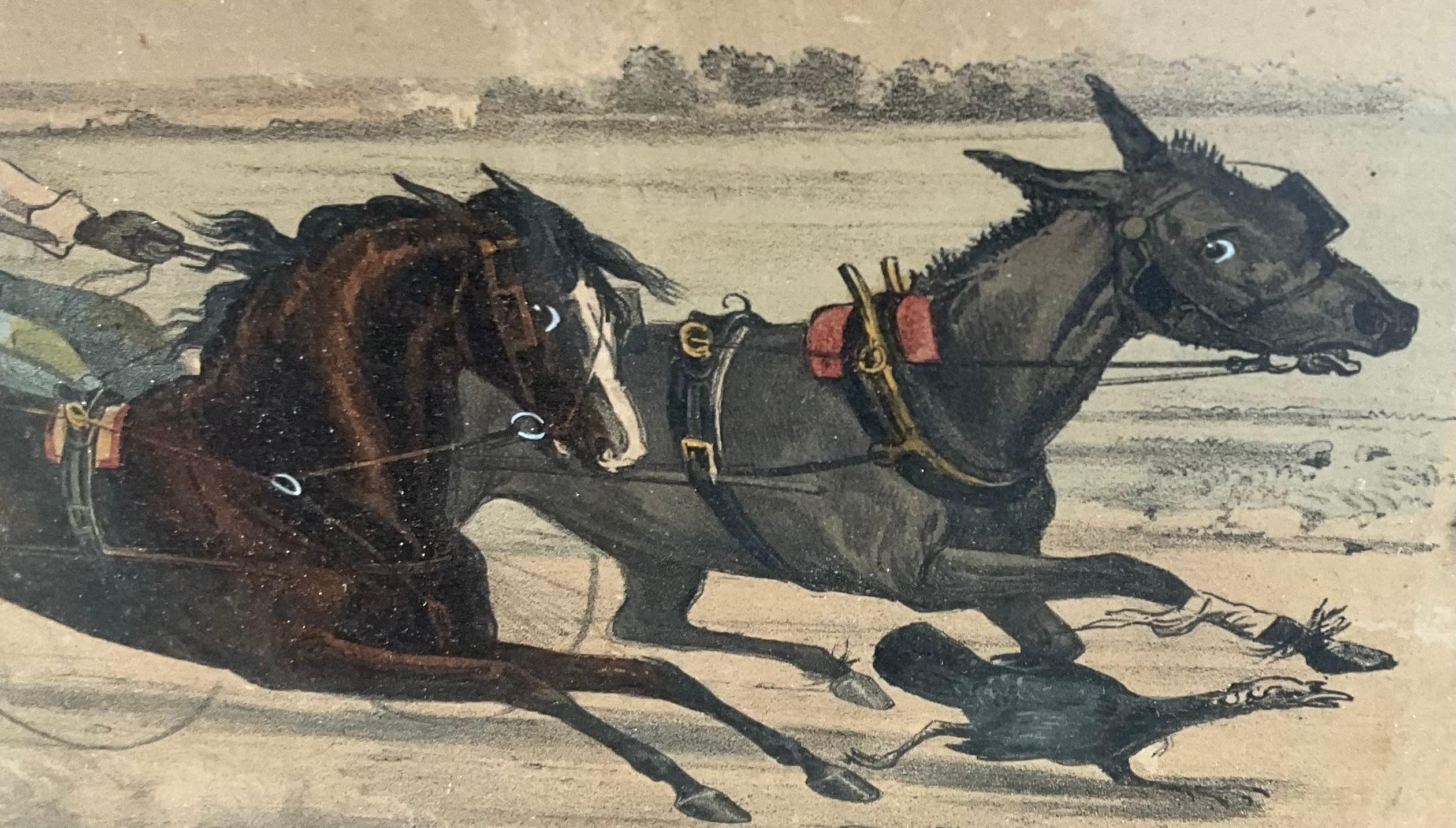 XIXe siècle Lithographie de Scott Leighton - une exposition de volailles sur un buste : mauvais pour le chien 1883 en vente