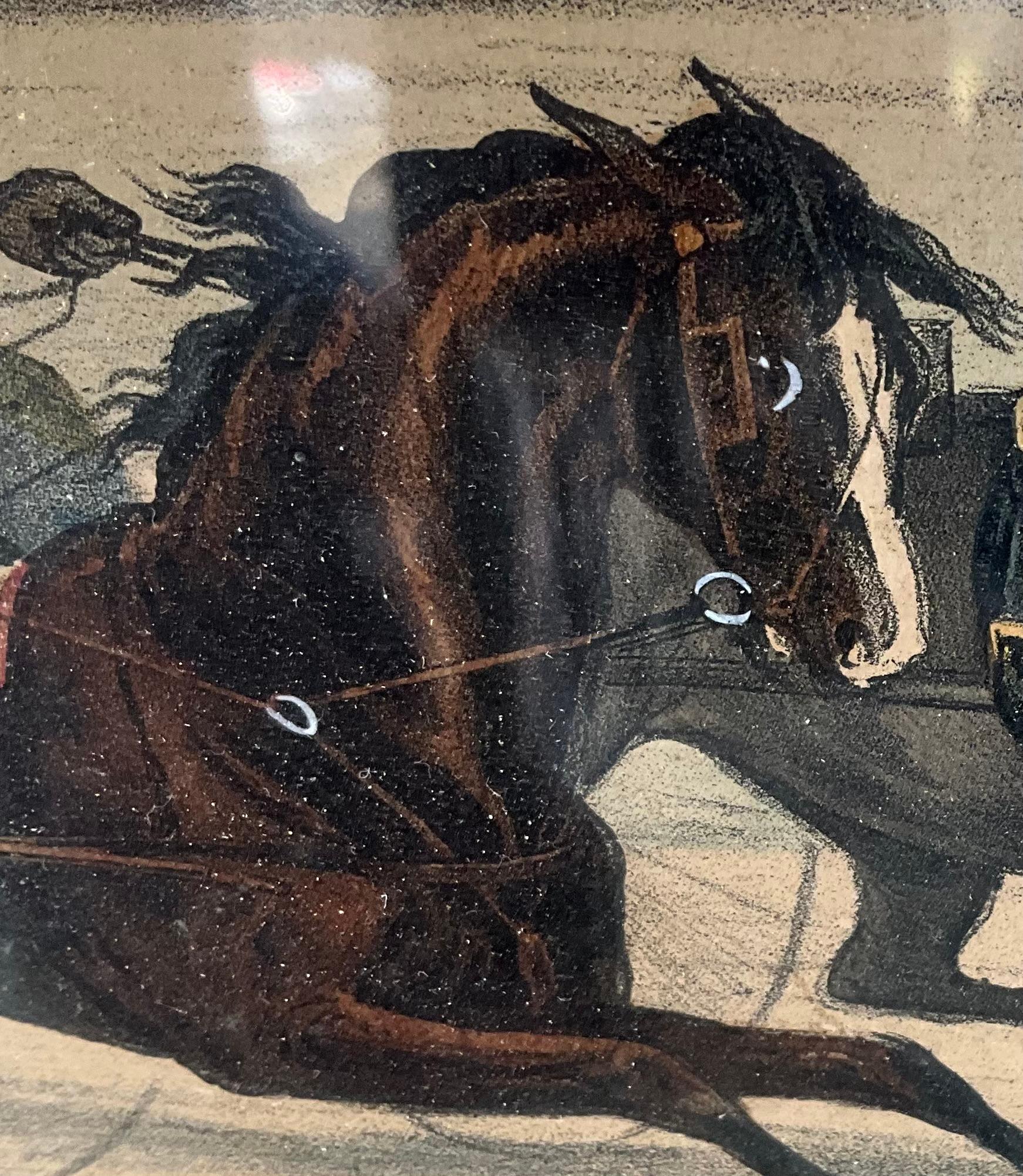 Lithographie de Scott Leighton - une exposition de volailles sur un buste : mauvais pour le chien 1883 en vente 1
