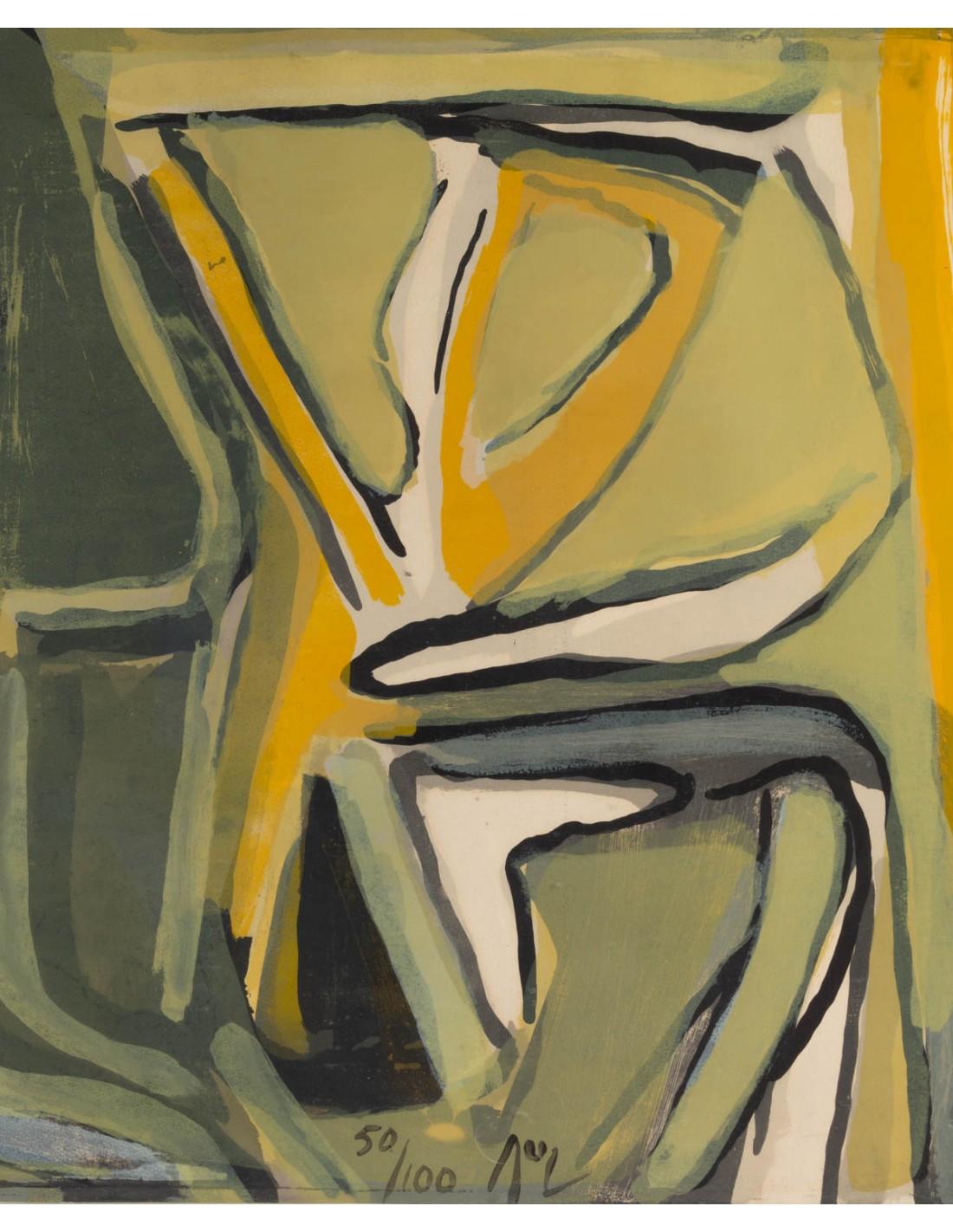 Mid-Century Modern Lithographie de Bram Van Velde, signée et numérotée 50/100, 20e siècle en vente