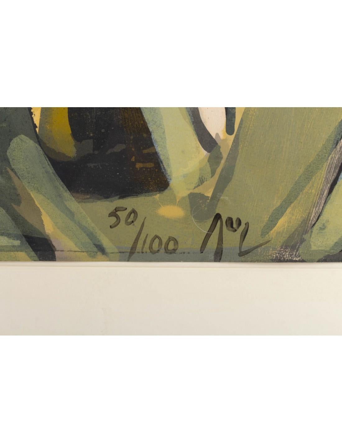 Pressé Lithographie de Bram Van Velde, signée et numérotée 50/100, 20e siècle en vente
