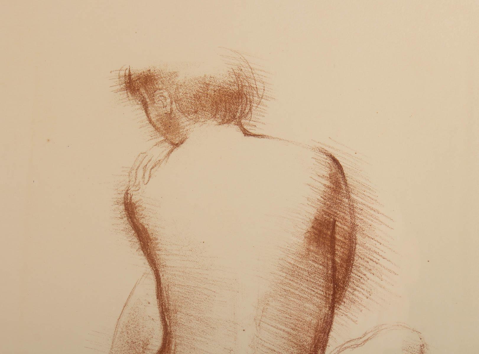 French Lithograph De Volti, 6/10, Artist Proof Representative a Nude Back Woman, Framed