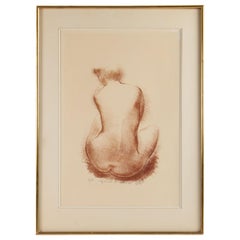 Lithograph De Volti, 6/10, Artist Proof Representative a Nude Back Woman, Framed