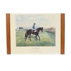 Lithograph Depicting the Horse Winner of the 1987 Italian Derby